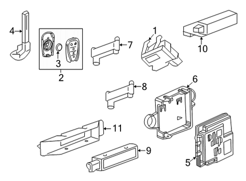 2024 Chevy Trailblazer Keyless Entry Components Diagram
