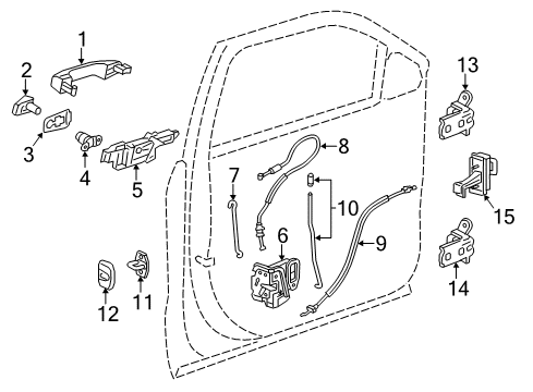 2017 GMC Yukon Front Door - Lock & Hardware Diagram
