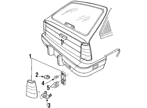 1993 Pontiac LeMans License Lamps Diagram