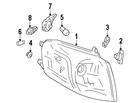 2000 Oldsmobile Silhouette Park & Side Marker Lamps Diagram