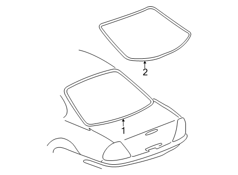 2004 Oldsmobile Alero Back Glass Diagram