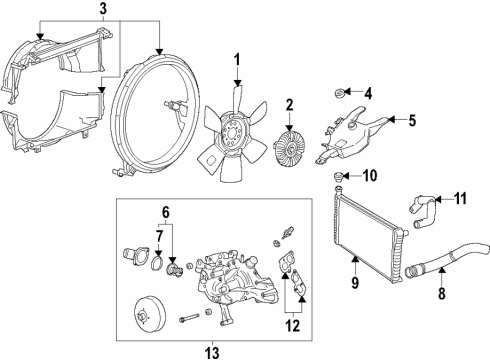 2023 GMC Savana 2500 Fan Blade Diagram for 23331305