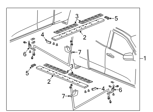 2019 Chevy Colorado Running Board Diagram 1 - Thumbnail