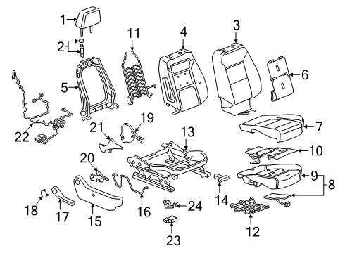 2023 Chevy Silverado 1500 Passenger Seat Components Diagram