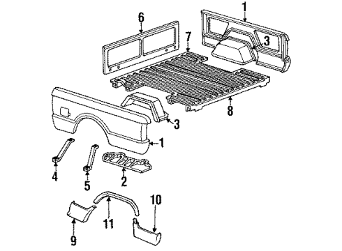 1991 GMC Syclone Pick Up Box Components Diagram