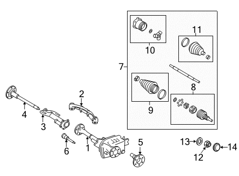 2015 Chevy Silverado 1500 Carrier & Front Axles Diagram