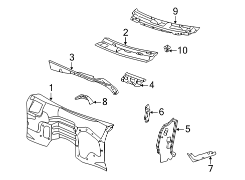 2004 Chevy Trailblazer Cowl Diagram