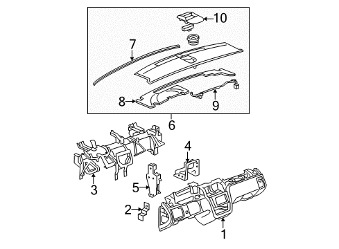2011 Cadillac DTS Cluster & Switches, Instrument Panel Diagram