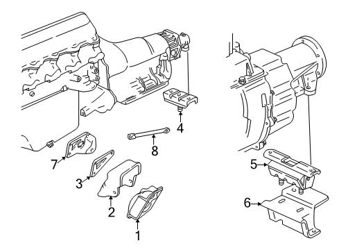 1999 GMC C3500 Engine & Trans Mounting Diagram