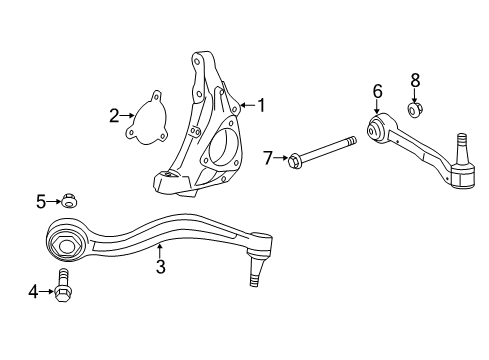 2022 Chevy Camaro Front Suspension Components, Lower Control Arm, Ride Control, Stabilizer Bar Diagram