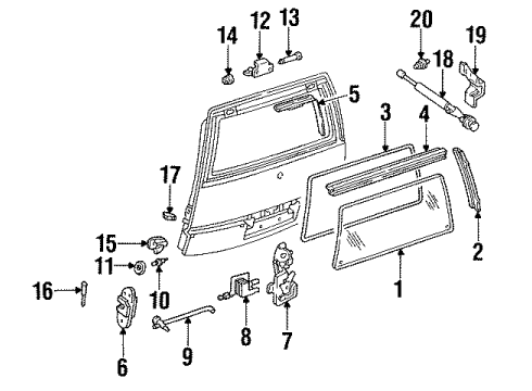 1990 Pontiac Trans Sport Lock Actuator Diagram for 10242895