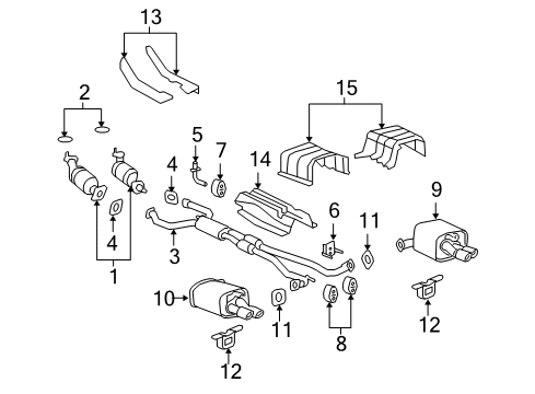 2009 Pontiac G8 Exhaust Components Diagram