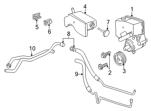2005 Pontiac Grand Am P/S Pump & Hoses, Steering Gear & Linkage Diagram