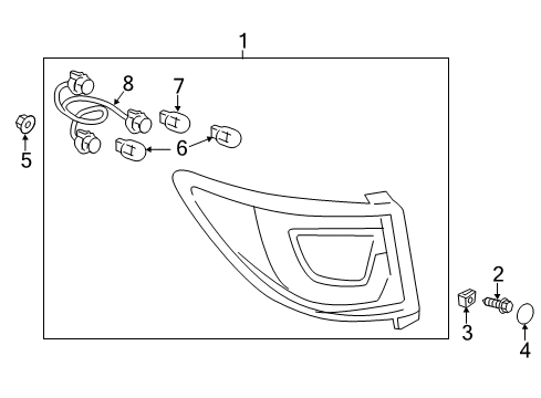 2014 Chevy Traverse Tail Lamp Assembly Hole Cover, Rear Diagram for 23141850