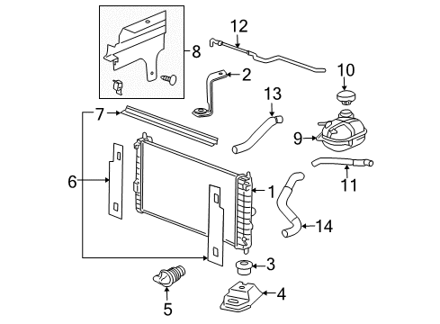 2005 Chevy Cobalt Radiator & Components Diagram