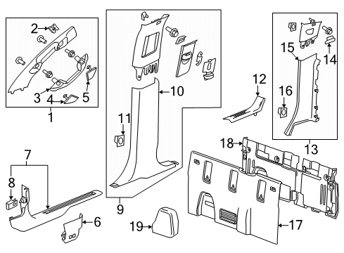 2019 GMC Canyon Grip Handle, Rear Passenger Side Diagram for 23461859