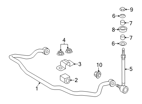 2006 Pontiac GTO Stabilizer Bar & Components - Front Diagram