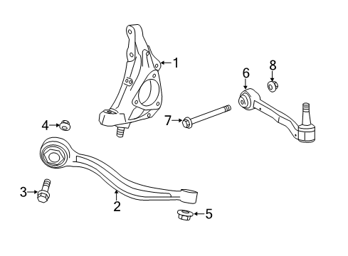 2017 Cadillac CTS Front Suspension Components, Lower Control Arm, Ride Control, Stabilizer Bar Diagram
