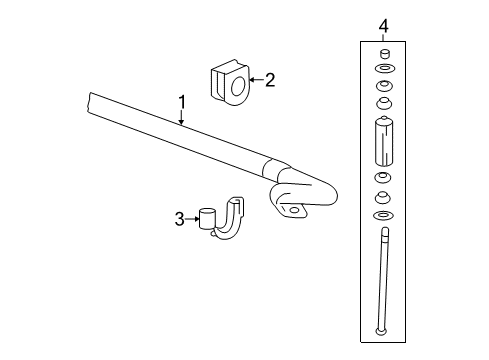 2016 Chevy Silverado 2500 HD Stabilizer Bar & Components - Front Diagram