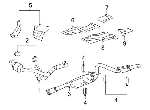 2012 Cadillac Escalade Exhaust Components Diagram