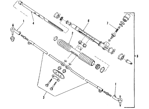 1984 Cadillac Cimarron P/S Pump & Hoses, Steering Gear & Linkage Diagram
