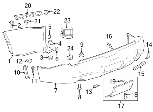 2022 Chevy Traverse Side Cover, Rear Upper Passenger Side Diagram for 84897386