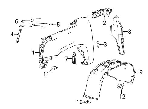 2017 GMC Yukon Fender & Components Diagram