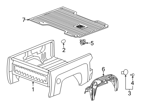 2015 Chevy Silverado 1500 Pick Up Box Diagram