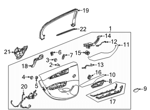 2022 Cadillac CT5 Rear Door Diagram