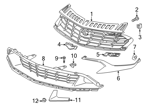 2020 Chevy Camaro Grille & Components Diagram 2 - Thumbnail