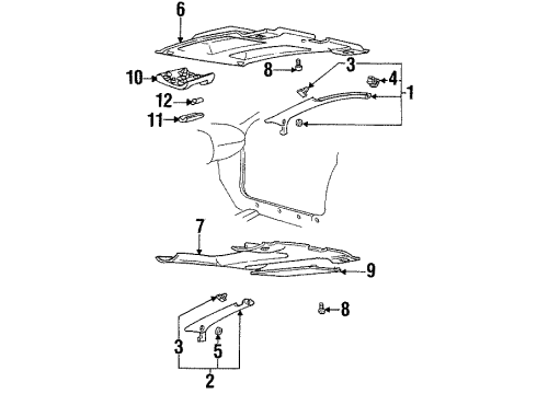 2001 Pontiac Firebird Interior Trim - Roof Diagram