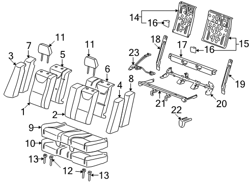 2006 Pontiac G6 Rear Seat Components Diagram