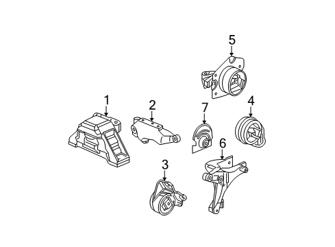2010 Chevy HHR Engine & Trans Mounting Diagram