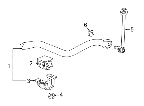 2022 Chevy Camaro Stabilizer Bar & Components - Front Diagram