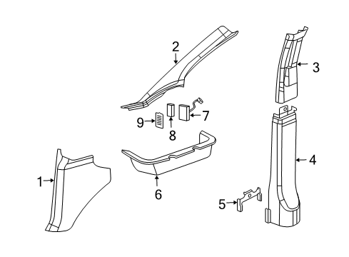 2017 Chevy Express 2500 Interior Trim - Pillars, Rocker & Floor Diagram