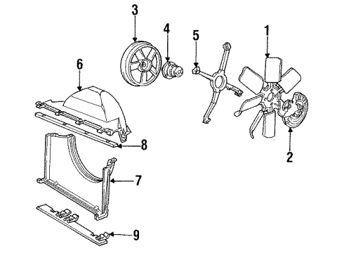 1994 Cadillac Fleetwood Cooling System, Radiator, Water Pump, Cooling Fan Diagram