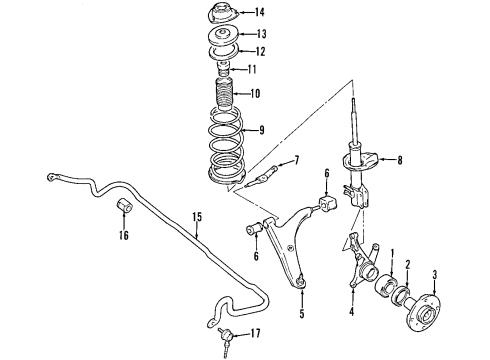 1985 Chevy Sprint Inner Bushing Diagram for 96052217