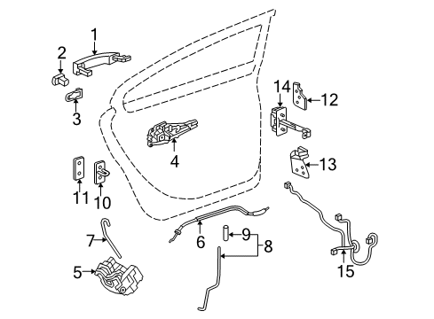 2014 Buick LaCrosse Rear Door - Lock & Hardware Diagram