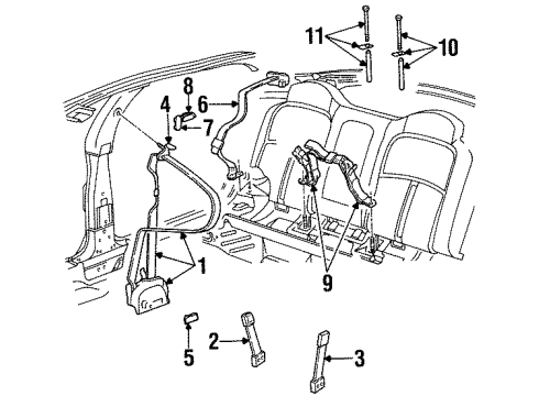 1999 Oldsmobile Aurora Seat Belt Diagram