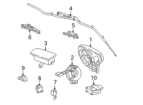 2004 Pontiac Vibe Air Bag Components Diagram