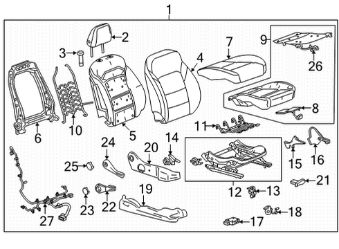 2022 Chevy Bolt EV Seat Cushion Pad, Front Passenger Side Diagram for 42809446