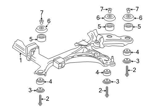2003 Cadillac Seville Suspension Mounting - Front Diagram