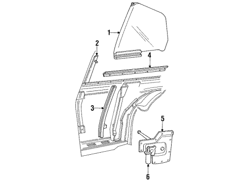 1992 Oldsmobile Cutlass Supreme Run Channel, Passenger Side Diagram for 12510112