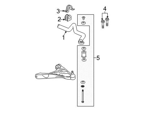 2011 Cadillac DTS Stabilizer Bar & Components - Front Diagram