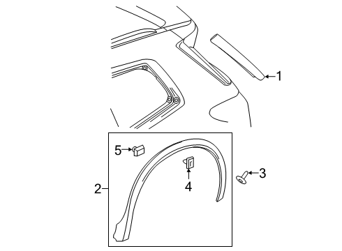 2024 Cadillac XT6 Exterior Trim - Quarter Panel Diagram