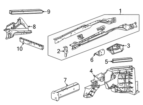 2022 Chevy Corvette Structural Components & Rails Diagram