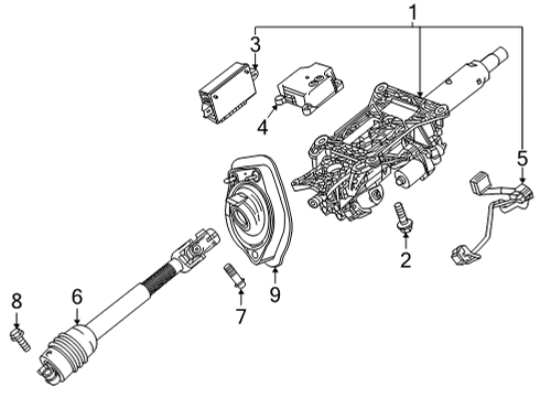 2023 Chevy Corvette Intermediate Shaft Diagram for 84789279
