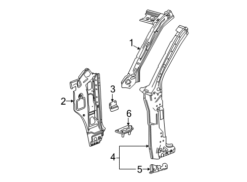 2016 Chevy Silverado 2500 HD Hinge Pillar Diagram