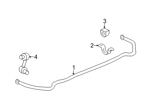 2008 Cadillac CTS Rear Suspension Components, Stabilizer Bar Diagram 3 - Thumbnail