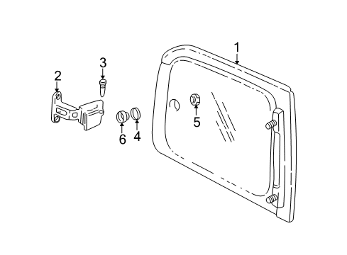 2002 Pontiac Montana Quarter Window Diagram 1 - Thumbnail